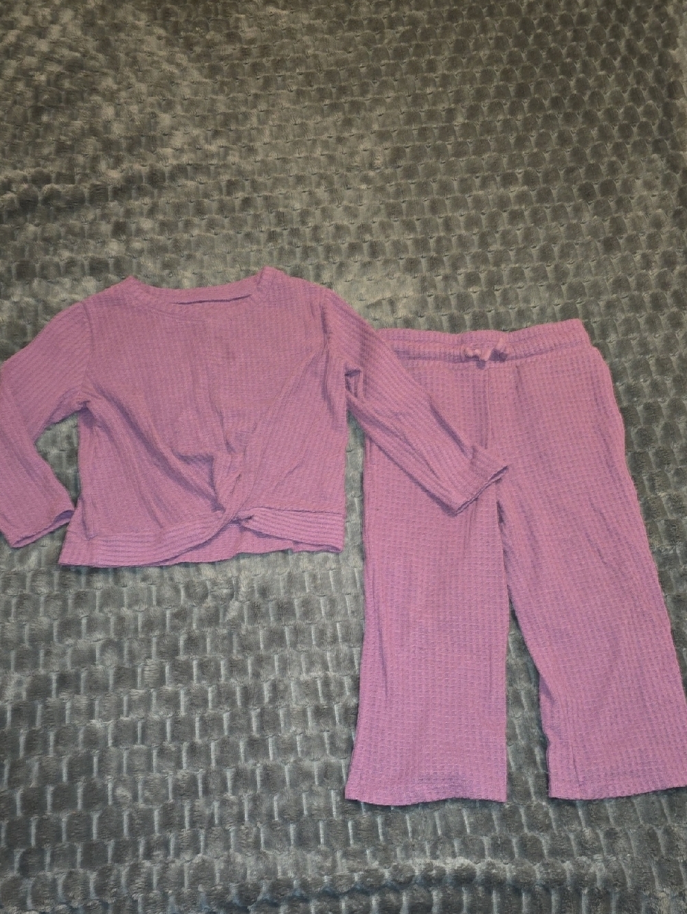 jumping beans Purple Waffle Knit 2 Piece Set with Front Twist LOT-J